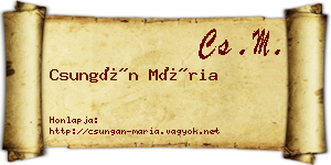 Csungán Mária névjegykártya